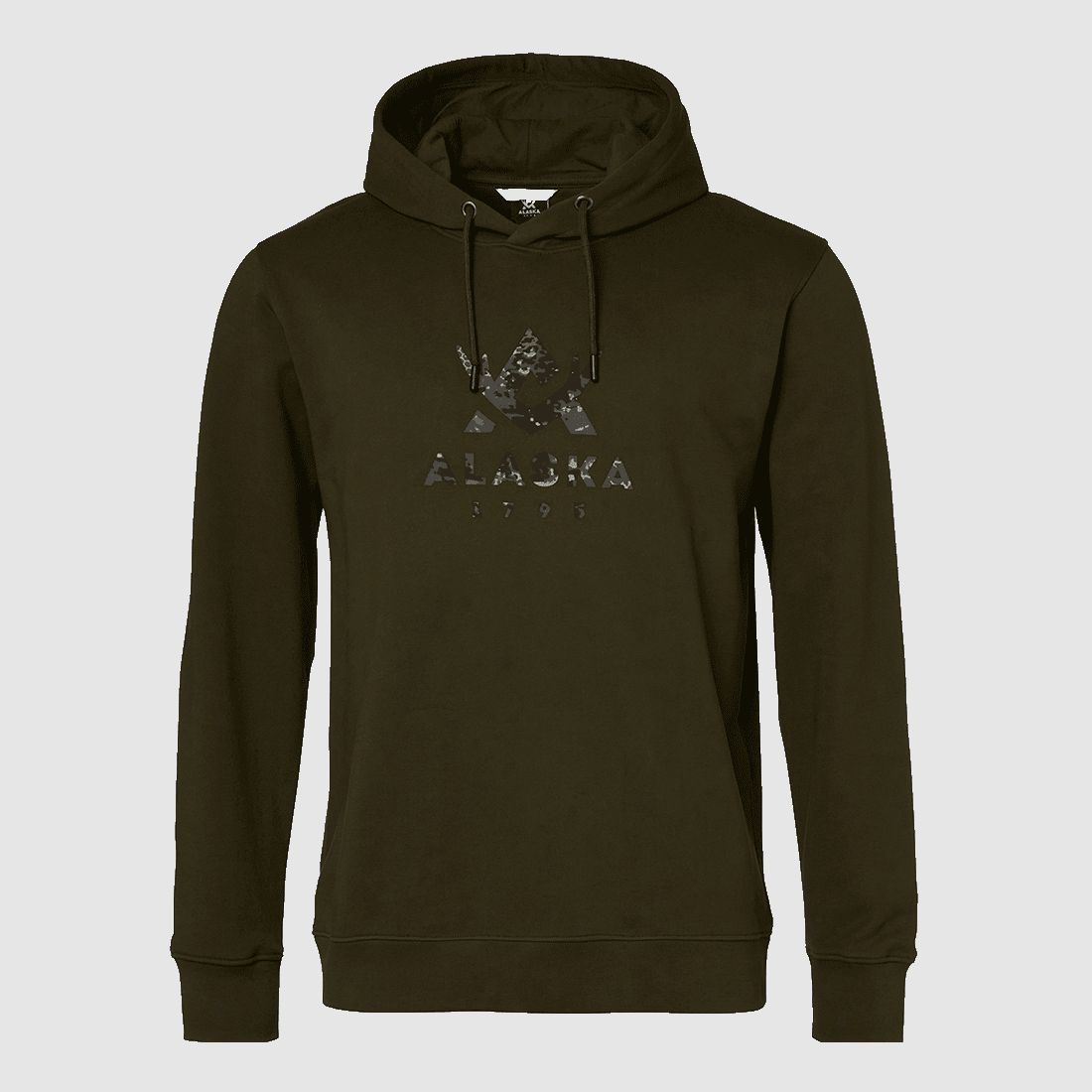 Alaska 1795 Camo Logo Hoodie Men Night Green 3XL