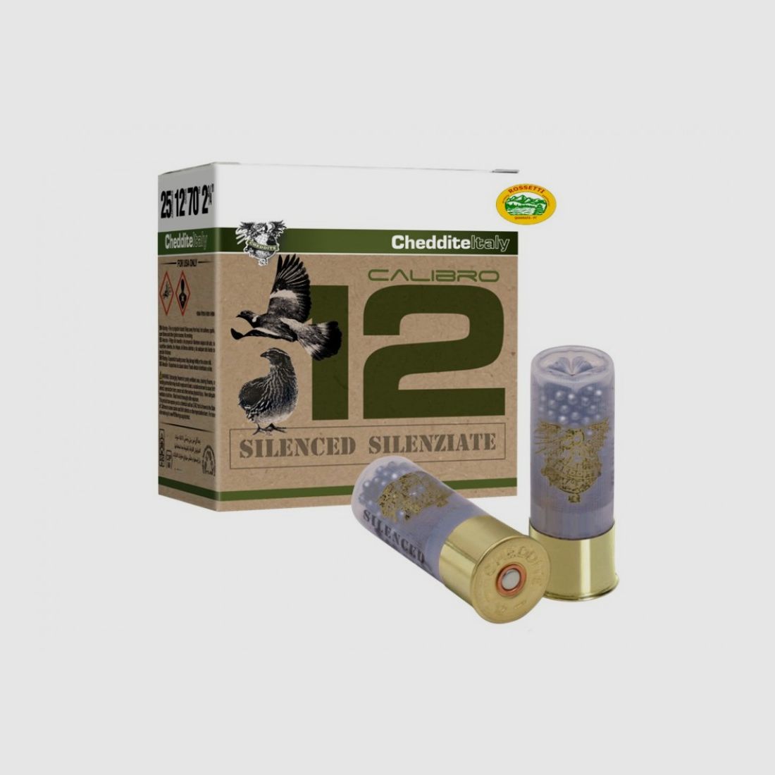 CHEDDITE Schalldämpferpatronen Kal. 12 gr. 20 pb. 9,5