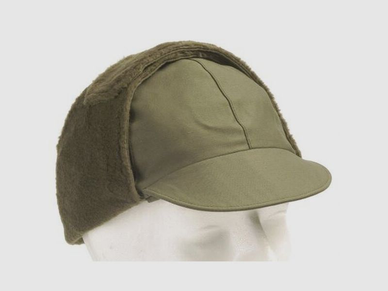 BW Wintermütze Oliv Gr. 57 NEUWERTIG - Feldmütze Bundeswehr m. Schirm u. Ohrenschutz