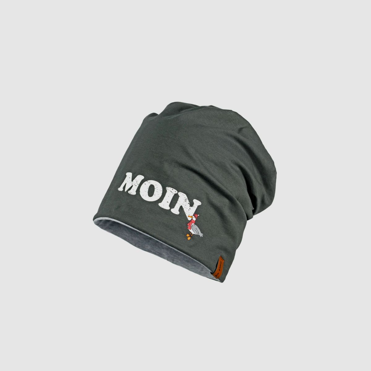 NO NAME Jersey Wende-Beanie "Moin" KHAKI