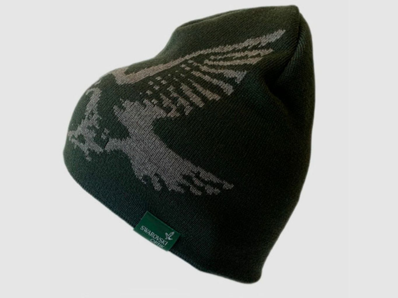 Czapka wełniana Merino Swarovski Optik Zielona