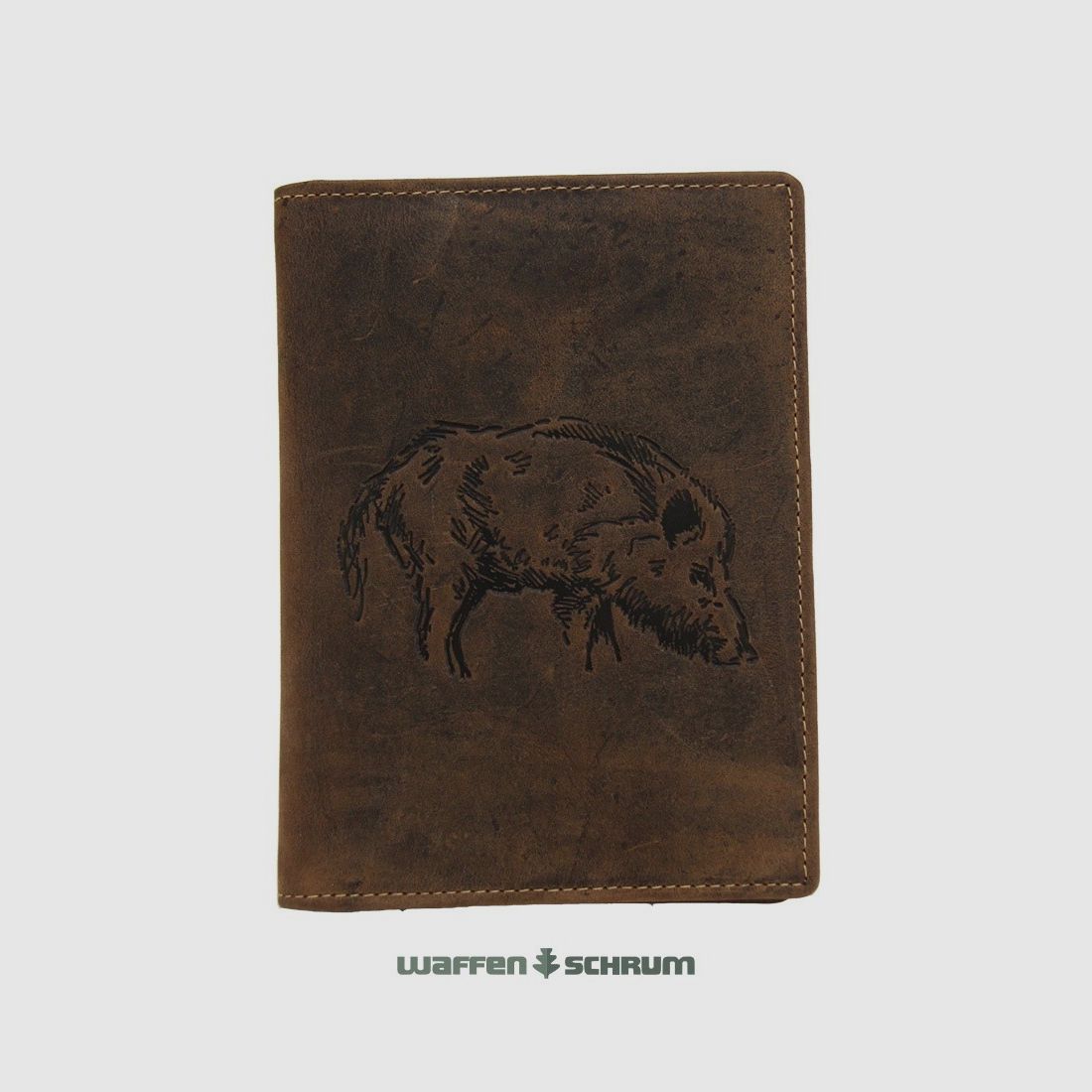 AKAH Jagdscheinetui Leder Keilermotiv 6 Fächer