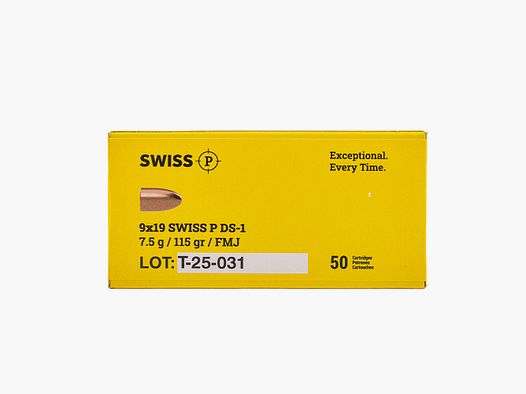 Swiss P DS-1 FMJ 115grs 50St 9mmLuger