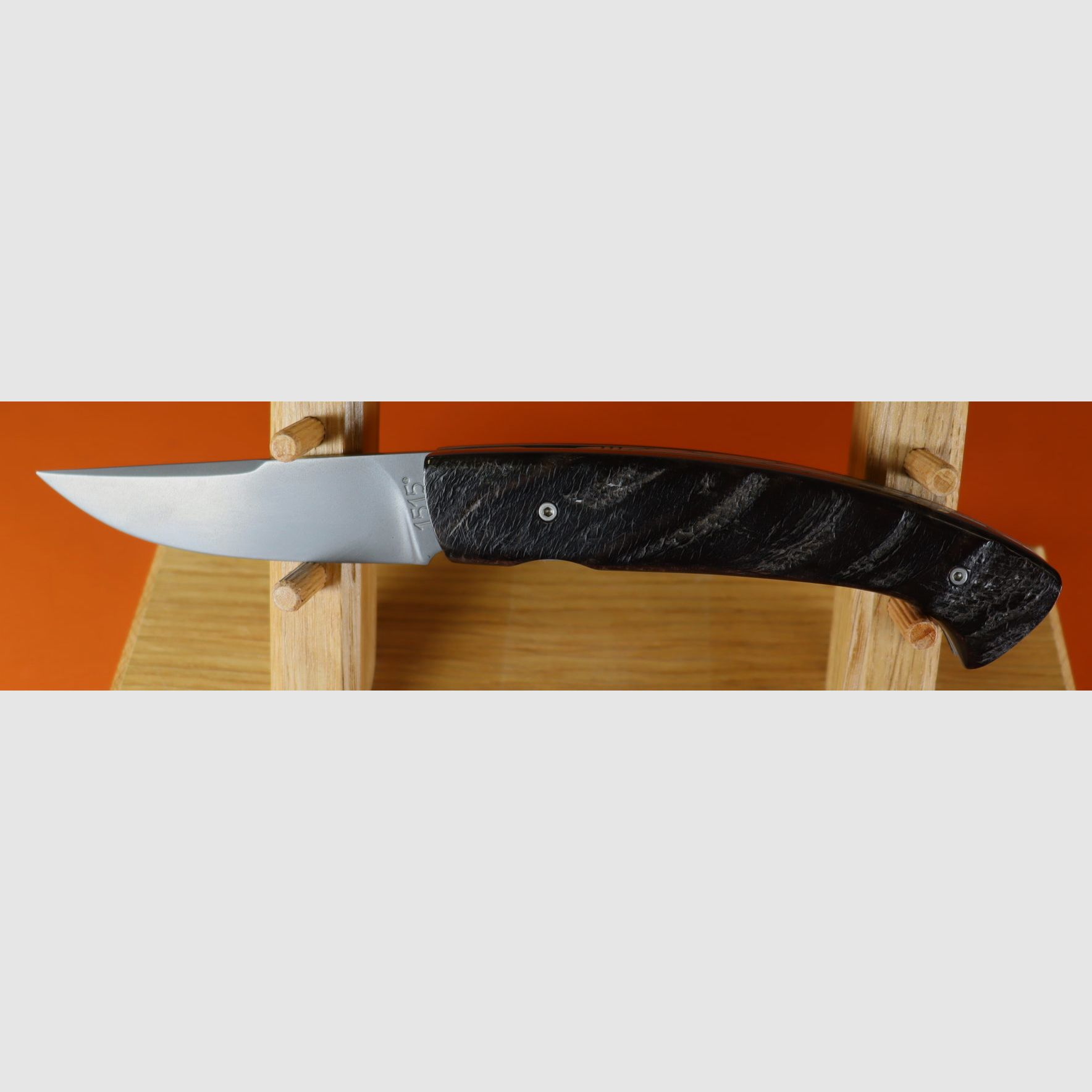 Büffelhornmesser mit Ätzklinge, Bild 1 von 4