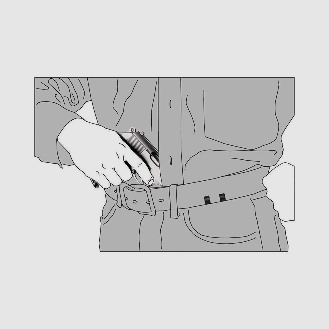 Innenbundholster aus Wildleder, mit J-Haken-Clip Glock 26/27/28/33,Walther PPS/P22/P22Q/PK380,Sig Sauer 365,Kel-Tec PF9-Linkshänder