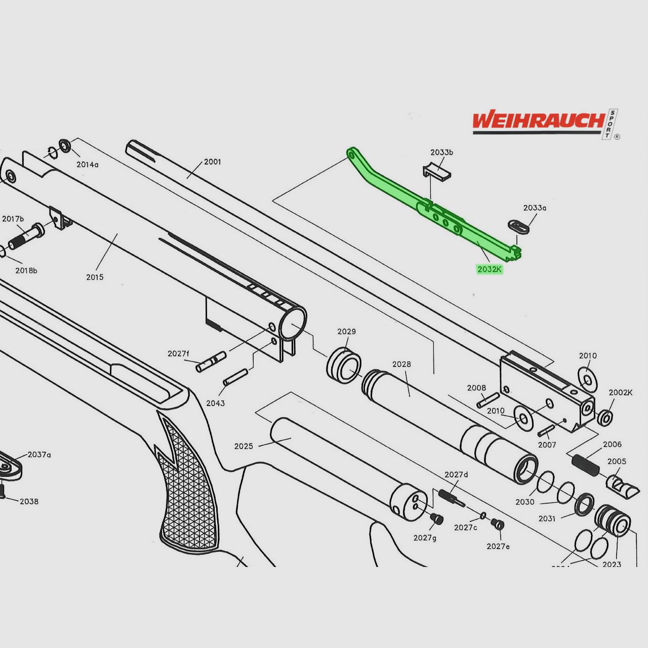Spannhebel fĂĽr Luftgewehr Weihrauch HW 90, Ersatzreil
