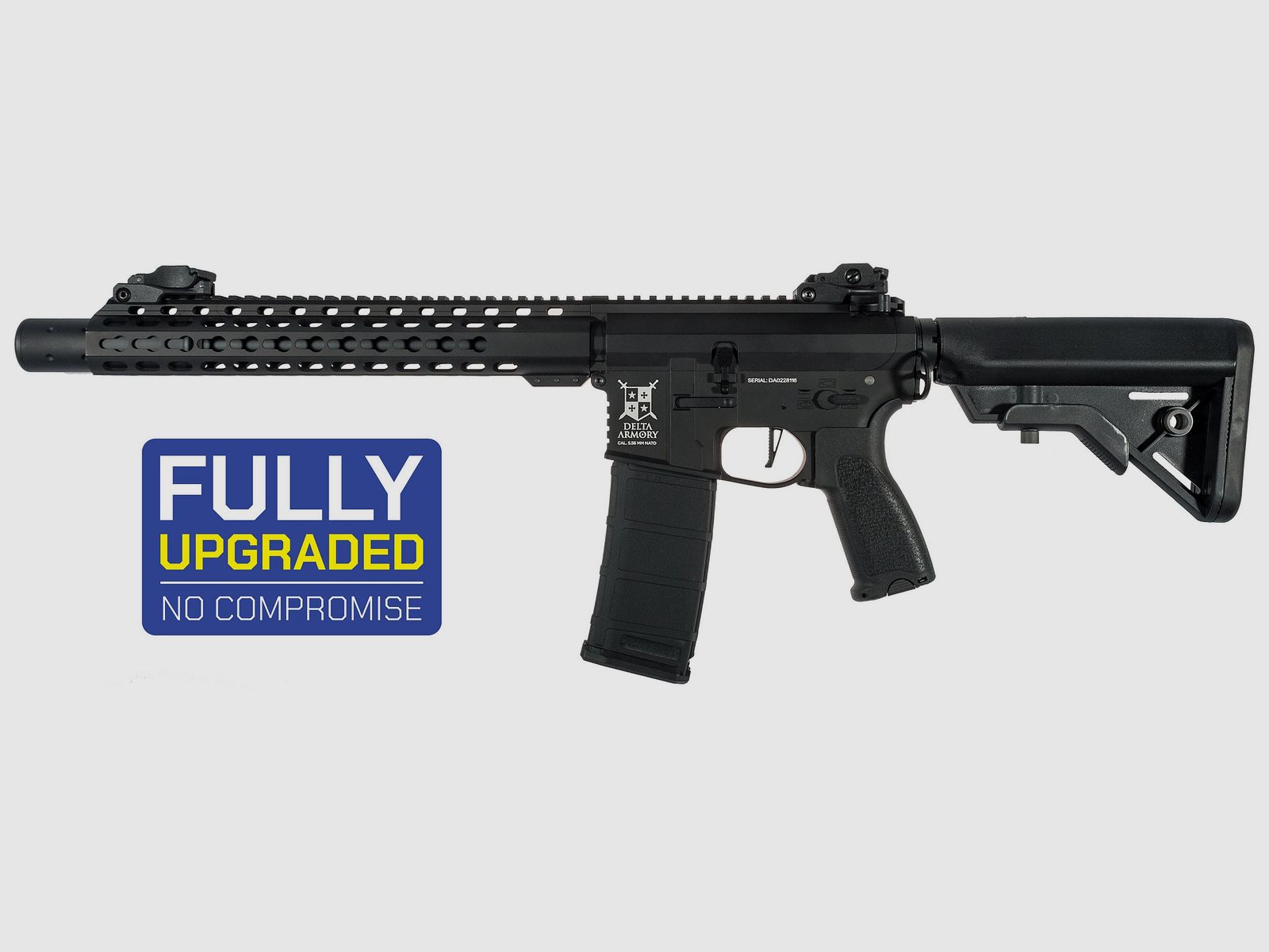 AR15 SilentOps DMR ALPHA Vollmetall NC! mit Gate ASTER Delta Armory Schwarz S-AEG Airsoft Gewehr Frei ab 18 Jahren