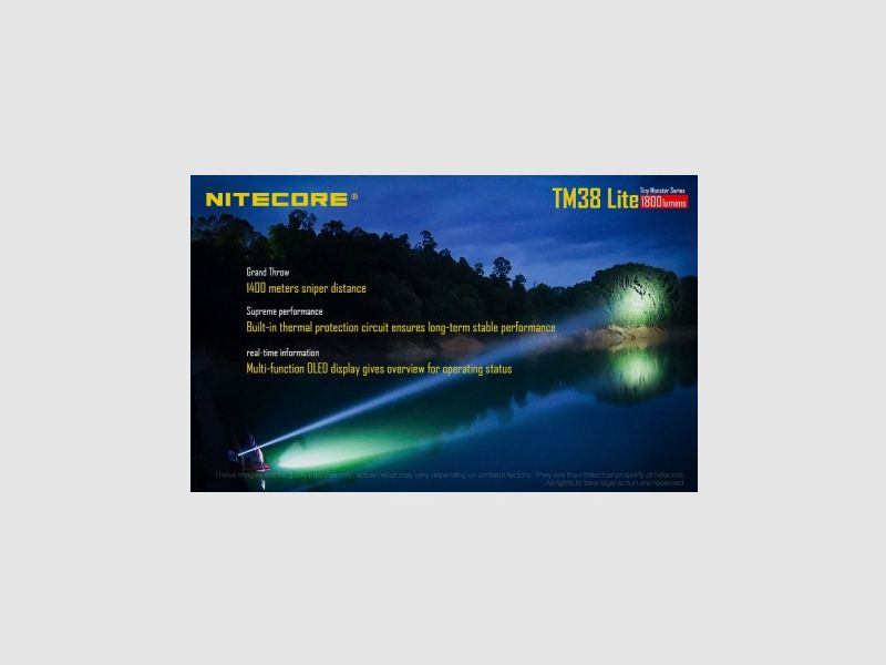Lampe torche Nitecore TM38 LITE Tiny Monster 38 1800L, image 7 sur 25