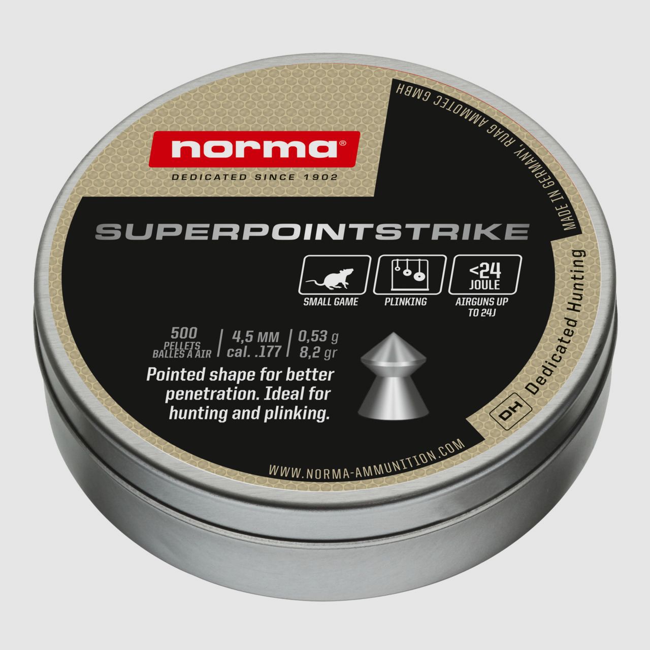 500 Piombi Norma Superpointstrike Calibro 4,5mm 0,53g