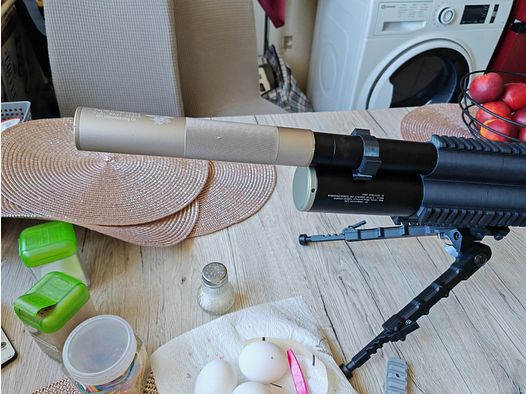 AEA HP Max MK 2 mit Zubehör, Schalldämpfer, Zielfernrohr, Zweibein Munition