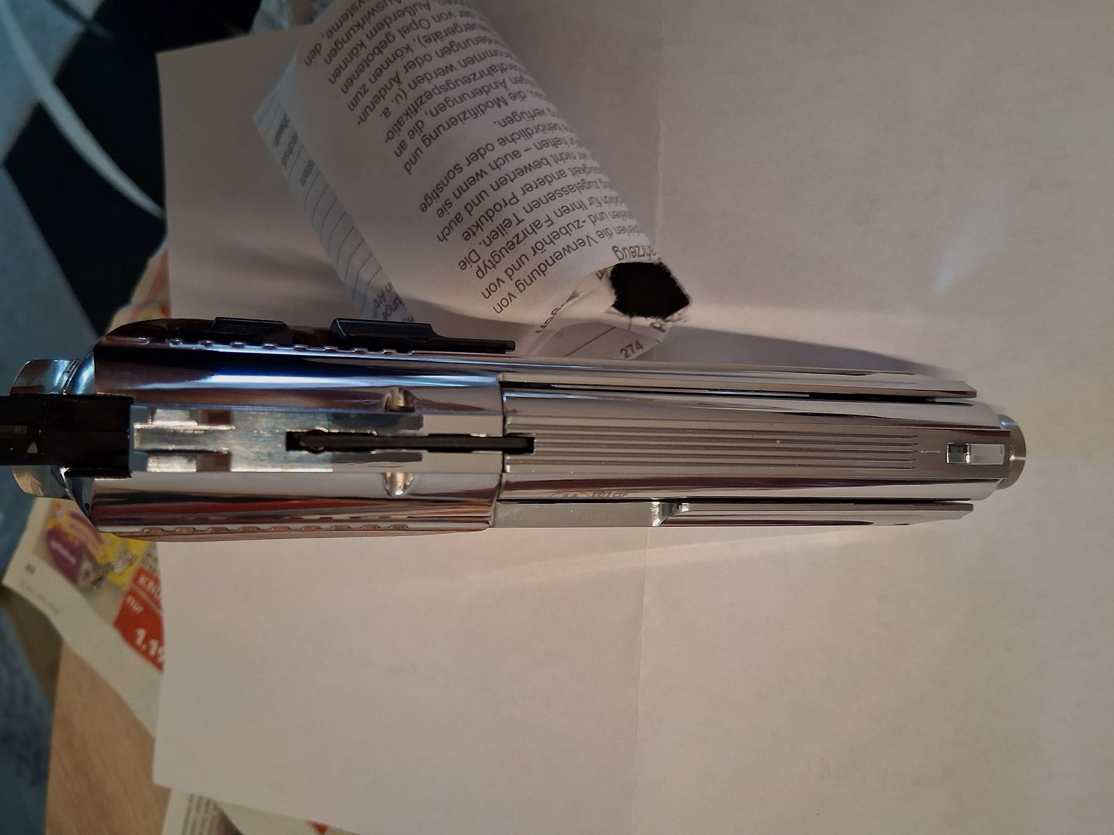 Collezionisti, attenzione! Zoraki 914 cromato (PTB-972), impugnature in legno, 2 caricatori di ricambio (come nuovi, mai sparati)