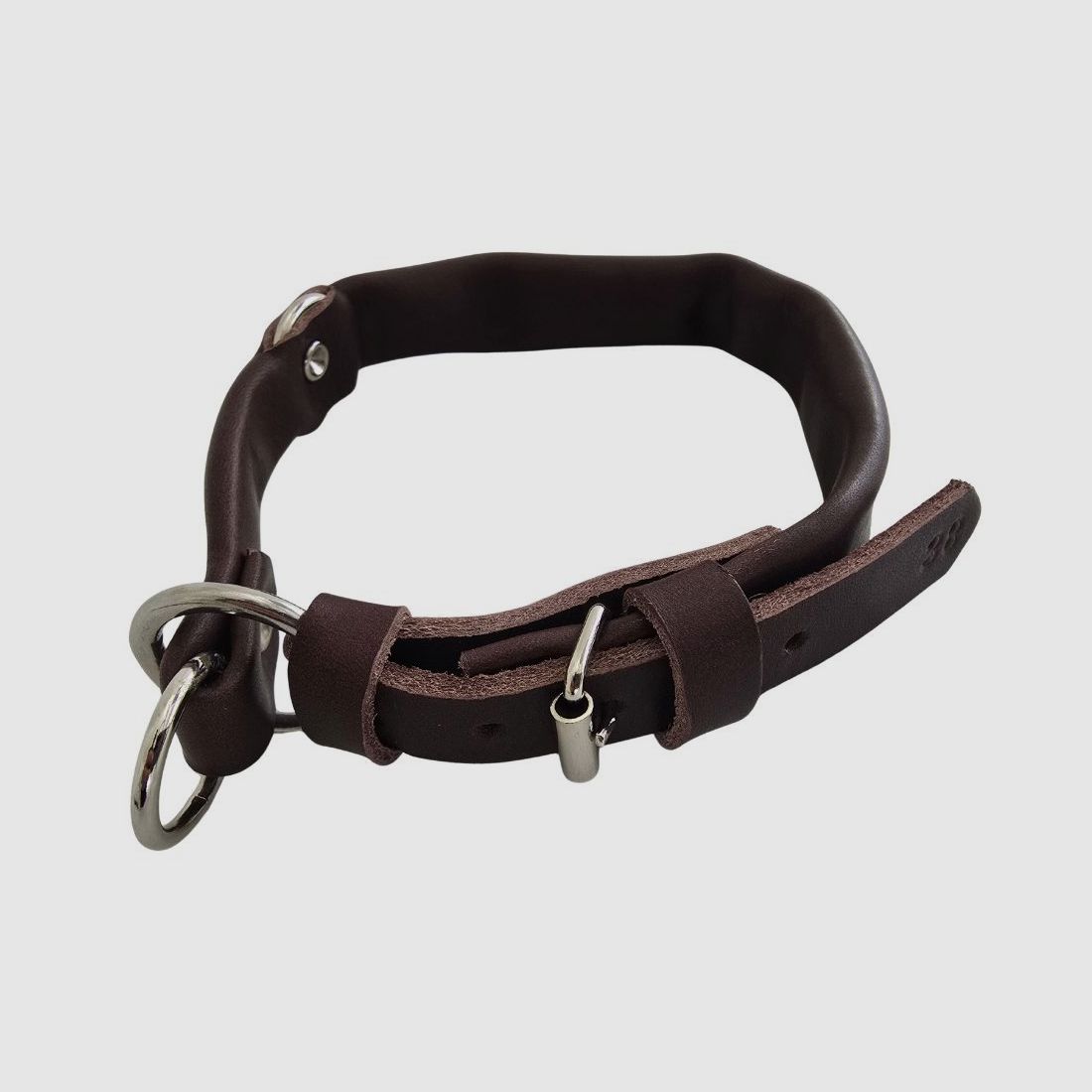 EDELSPORT Hundehalsung Leder Gelegt Braun, Bild 1 von 2