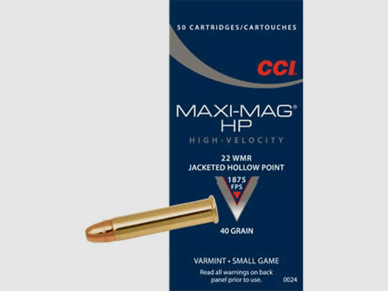 CCI Maxi Mag .22WMR HP 2,6g/40grs 50pz