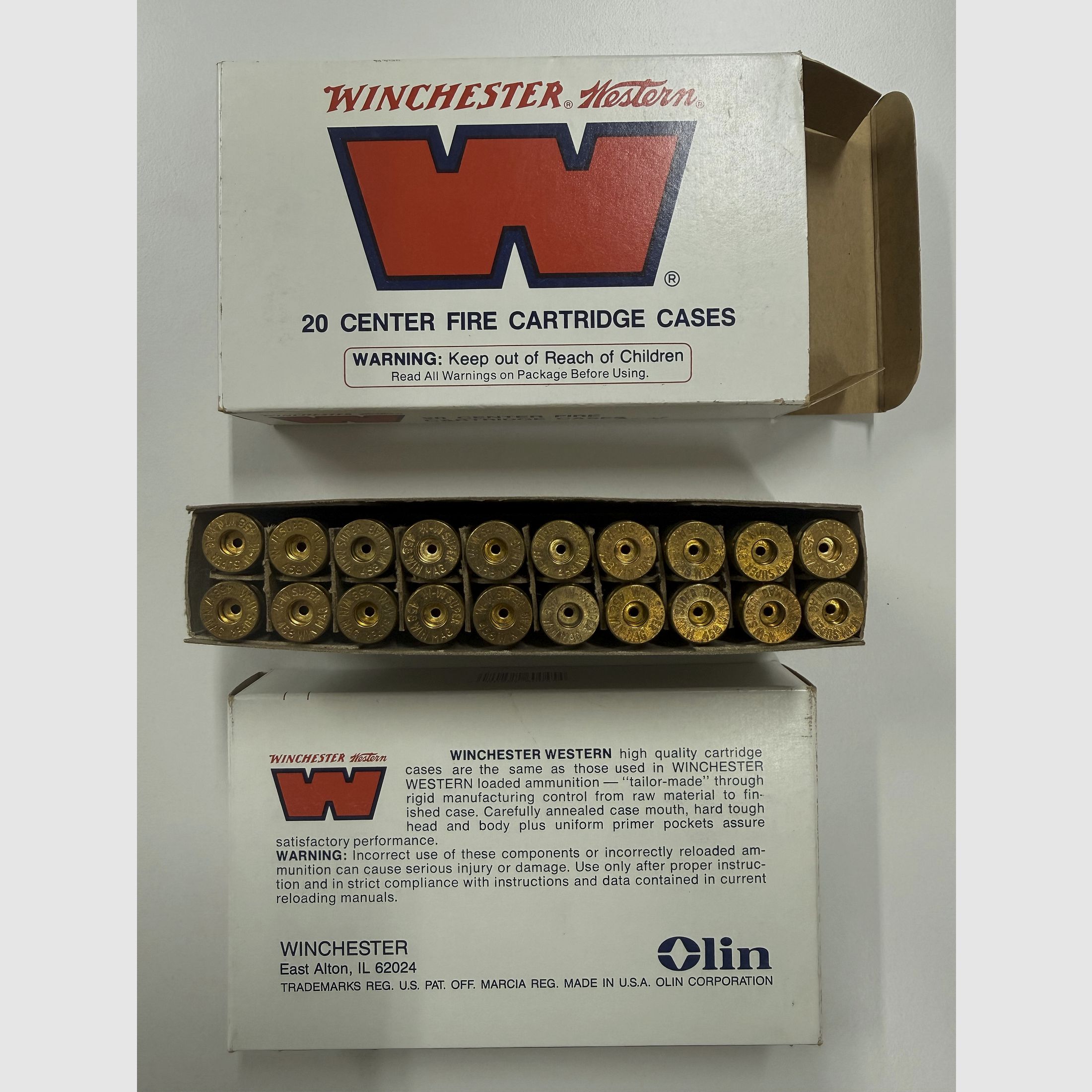 .458 Win Mag Winchester Hülsen in der Originalpackung