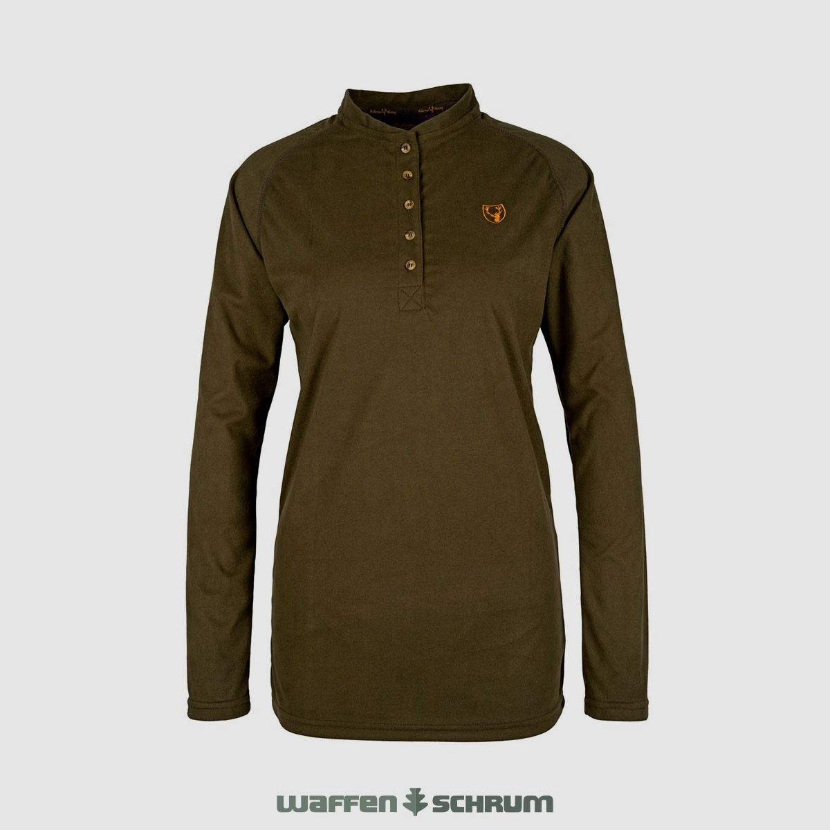 Hubertus functional shirt with button placket olive