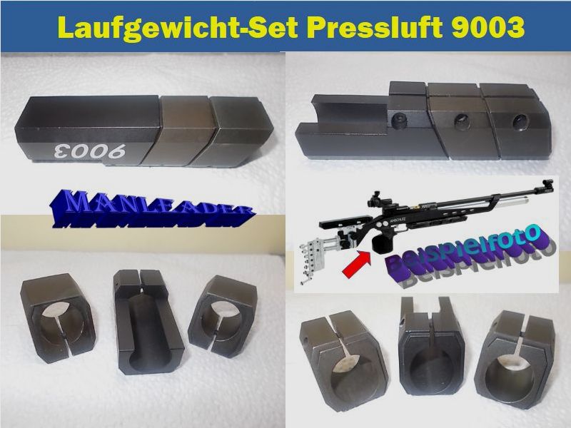 Laufgewichte für Anschütz Pressluftgewehr 9003 & andere Läufe / 3x Lauf Gewicht Ø 20mm / Konvolut