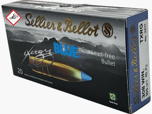 Sellier & Bellot hunting cartridge cal. .308Win TXRG blue 165grs