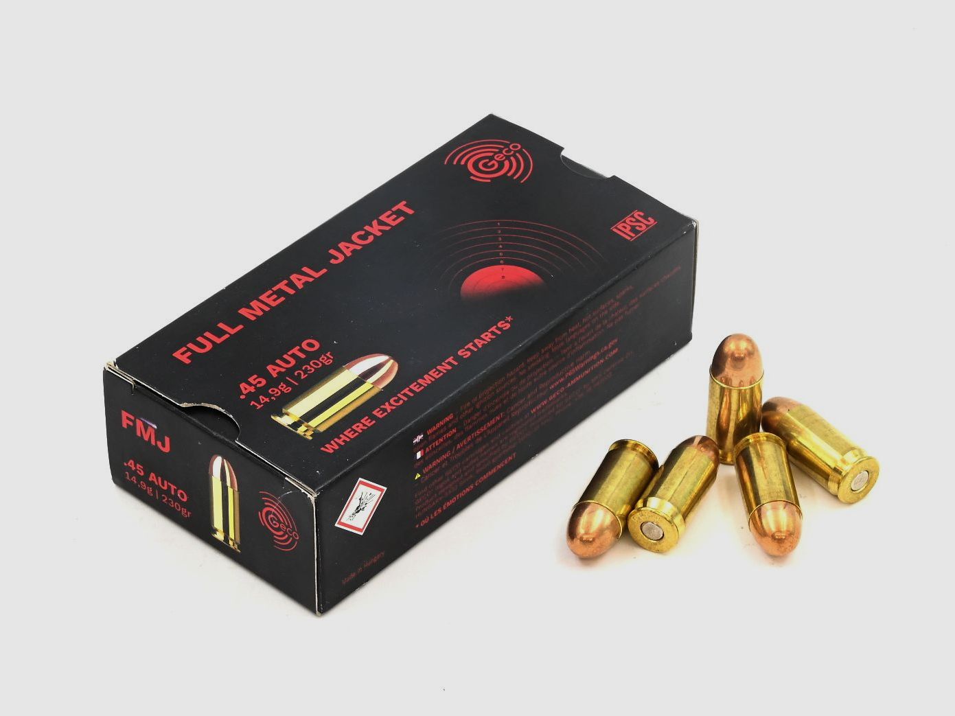 Geco, .45 ACP, FMJ, 230 gr, 50 Stk.