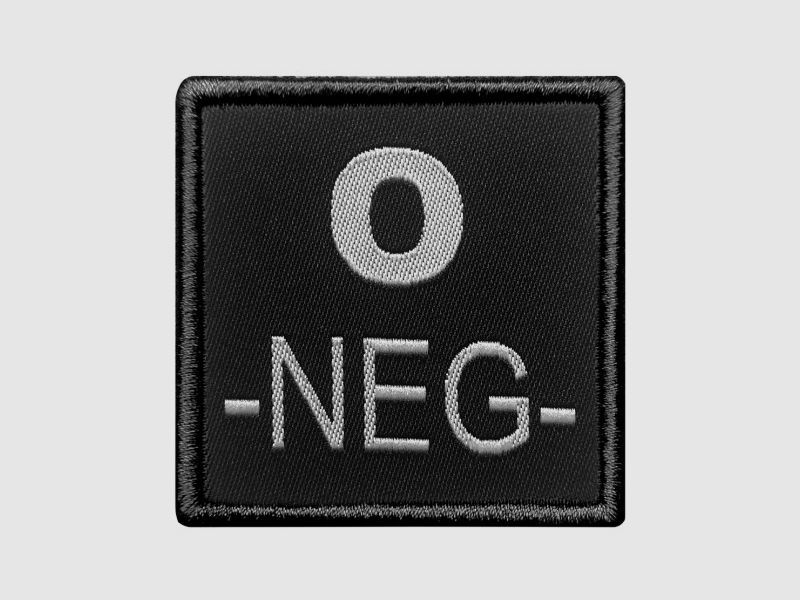 PATCH TIPO SANGUÍNEO O NEGATIVO NEGRO