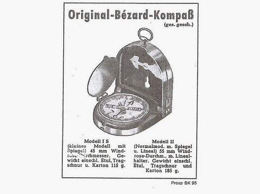 Nachdruck Bedienungsanleitung Bezard-Kompaß