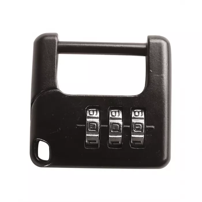 Lucchetto a combinazione, 3x3cm, lega di zinco, nero