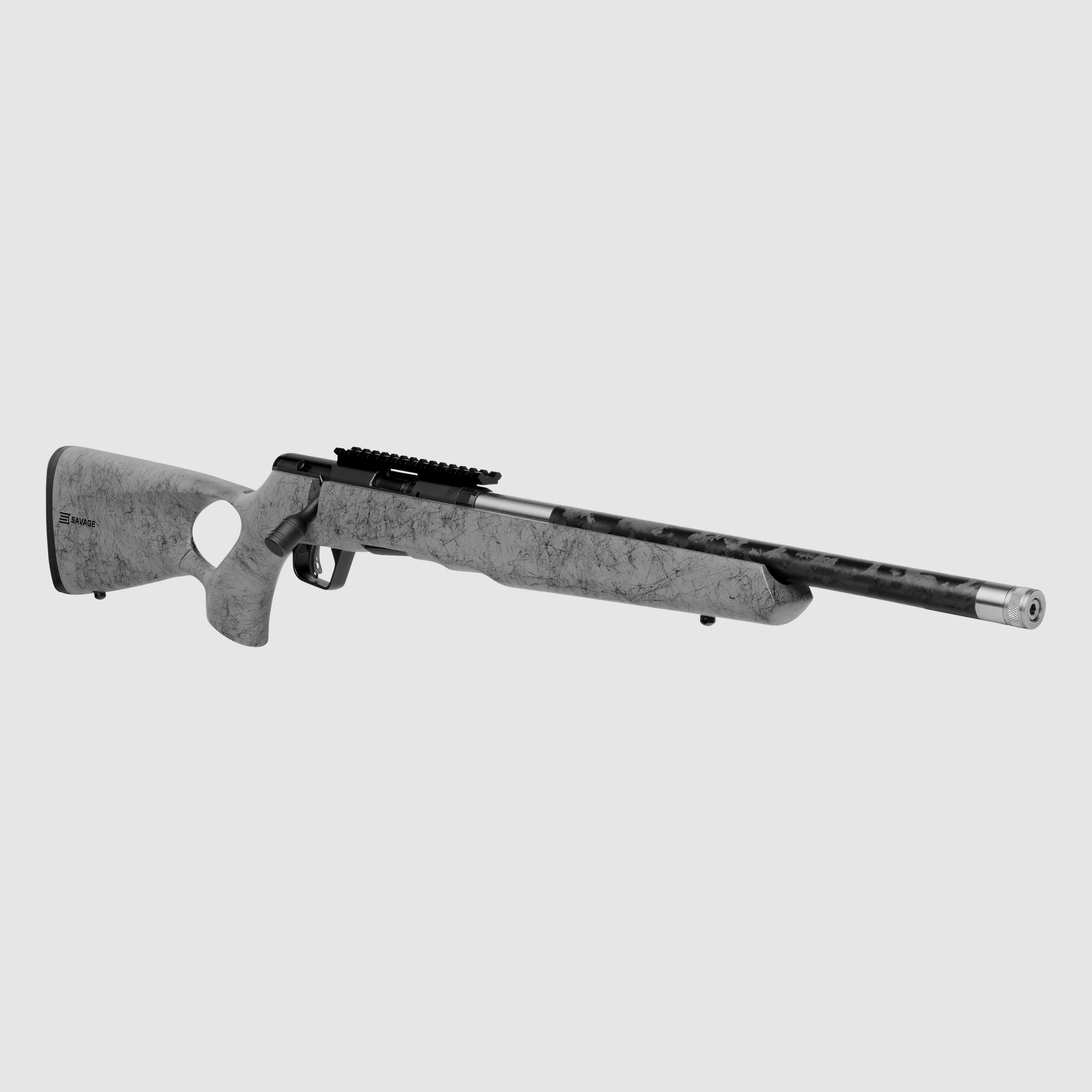 Savage B22 Timberlite with hole stock In stock