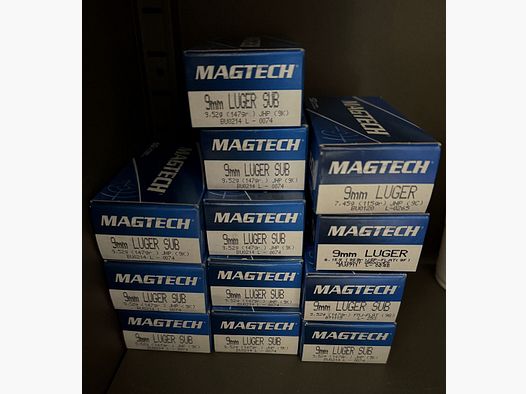 Magtech 9mm Luger Munition – 3 Sorten (JHP, JSP-Flat, Subsonic)