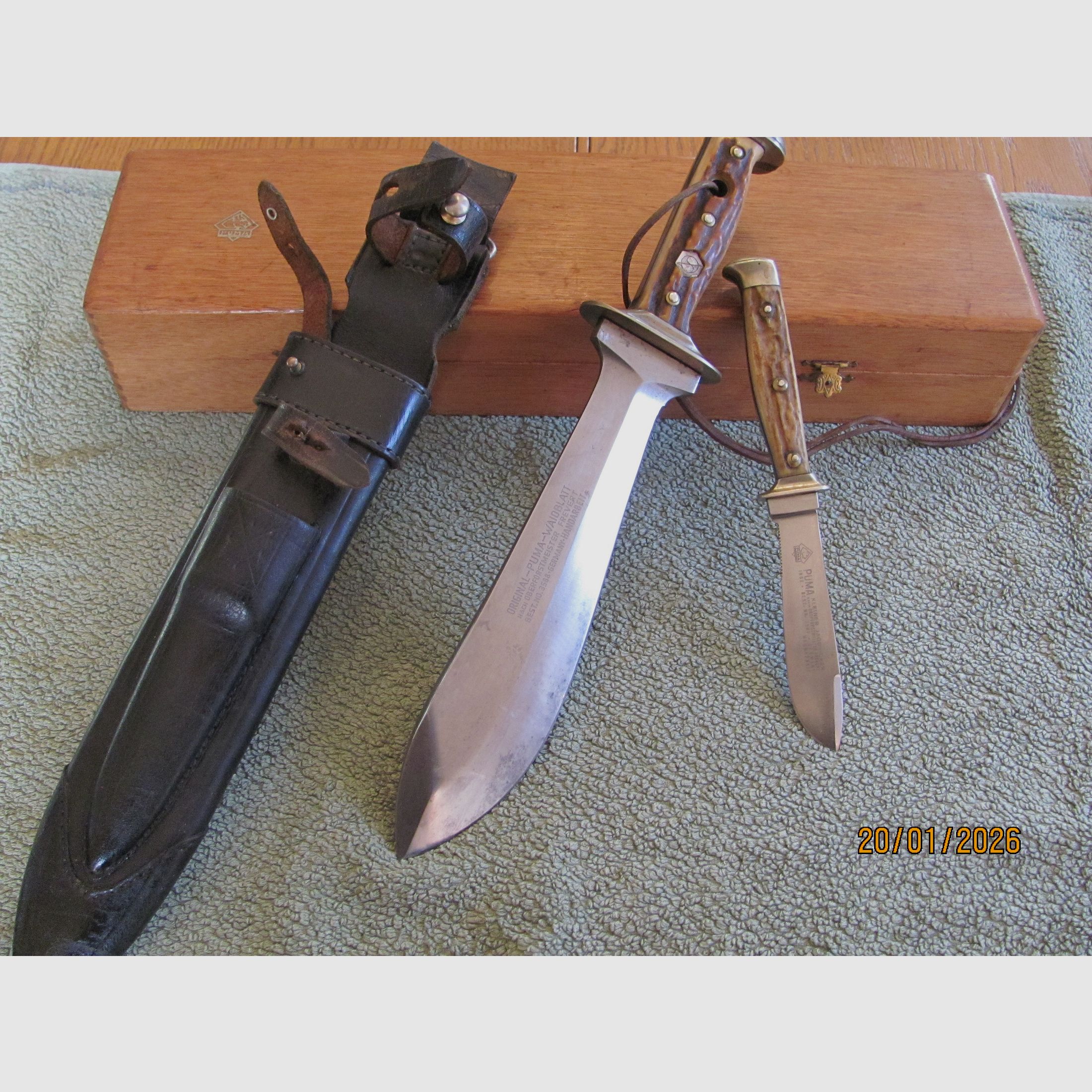 Original Puma Waidblatt 3588 in wooden box - used, without damage