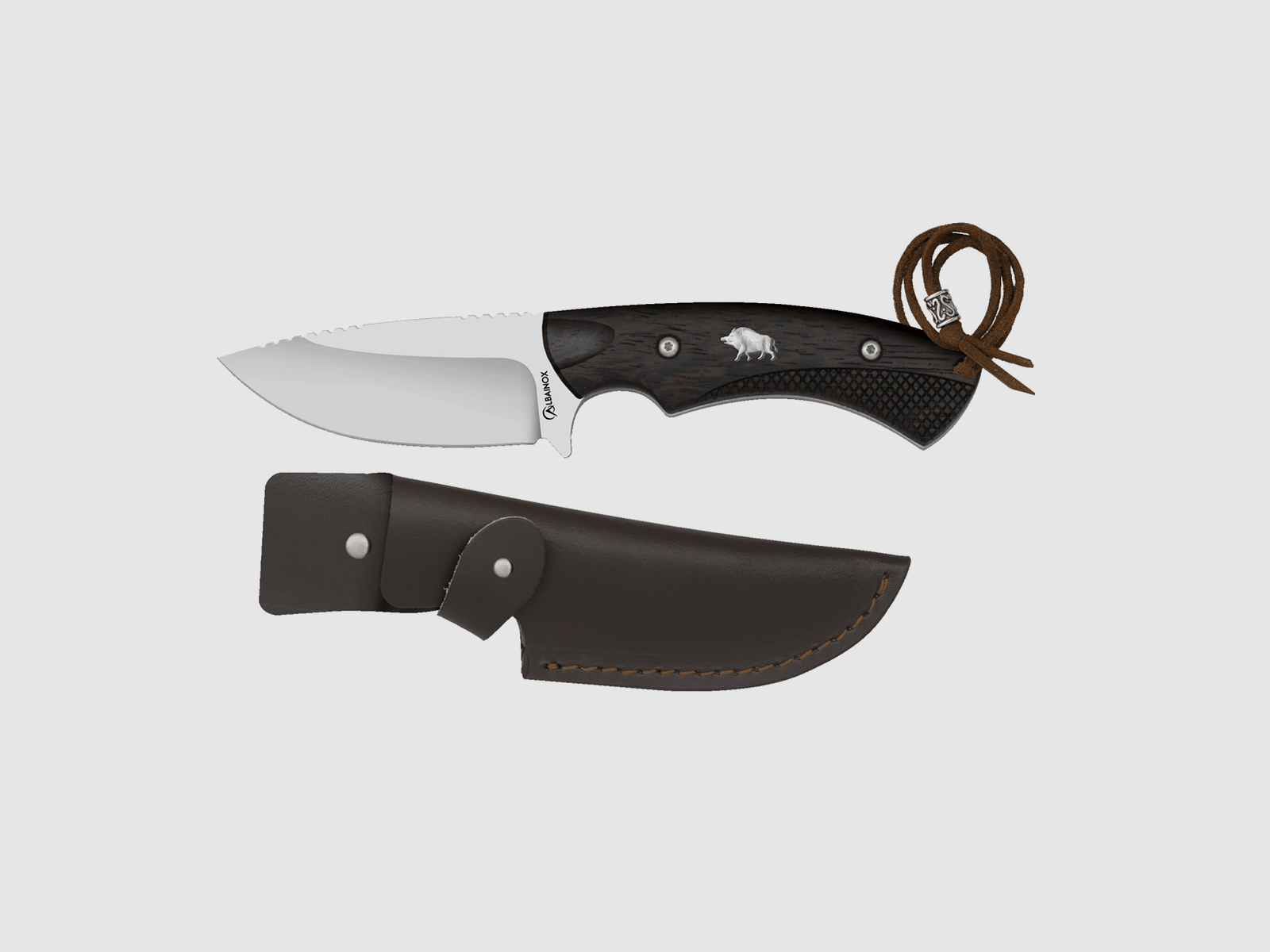 ALBAINOX – SCHWEINEMESSER MIT LEDERSCHEIDE