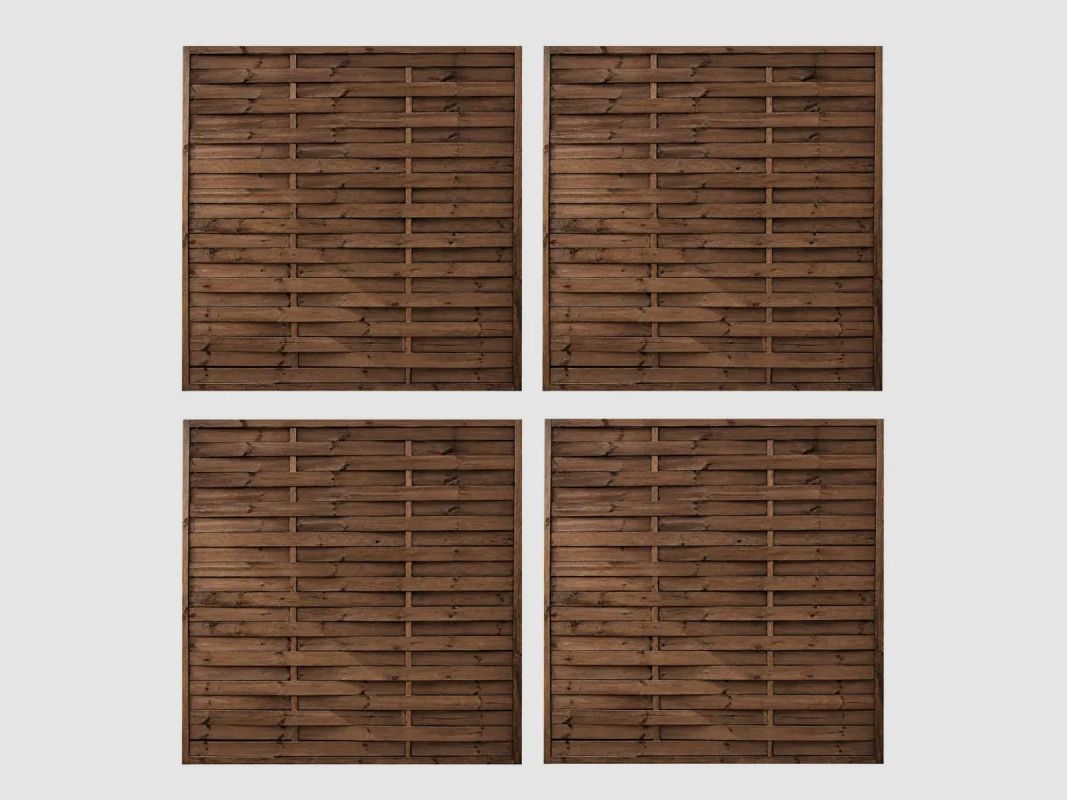 4 Sichtschutzpaneele Holz 180x180cm B.3,5cm, Bild 1 von 4