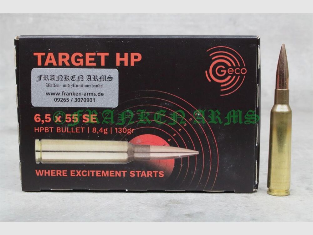 GECO Target HP 6.5x55 SE 130gr. 8.4g 50 pieces