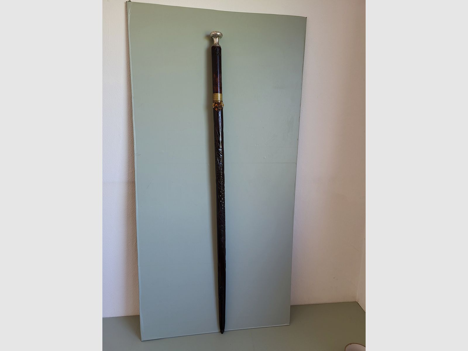 Canne de promenade Art nouveau - argent 800 - avec contenu - ambre - "Bruckmann & Sehne