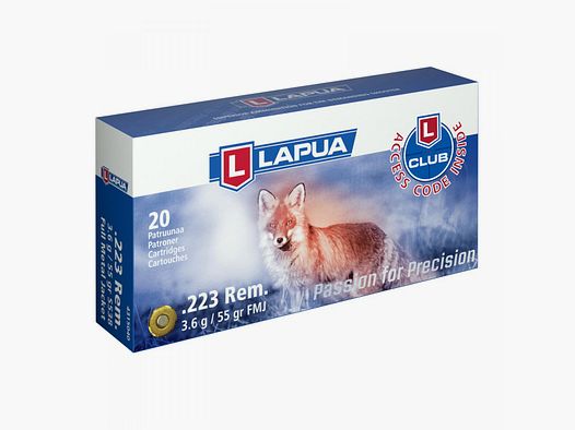 Lapua .223 Rem. 55GR FMJ 20 Patronen