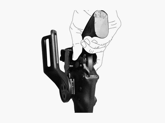 Kompaktes Gürtelholster "SHORT" Glock 17/18/19/19X/22/25/31/32/37/38/45 Linkshänder