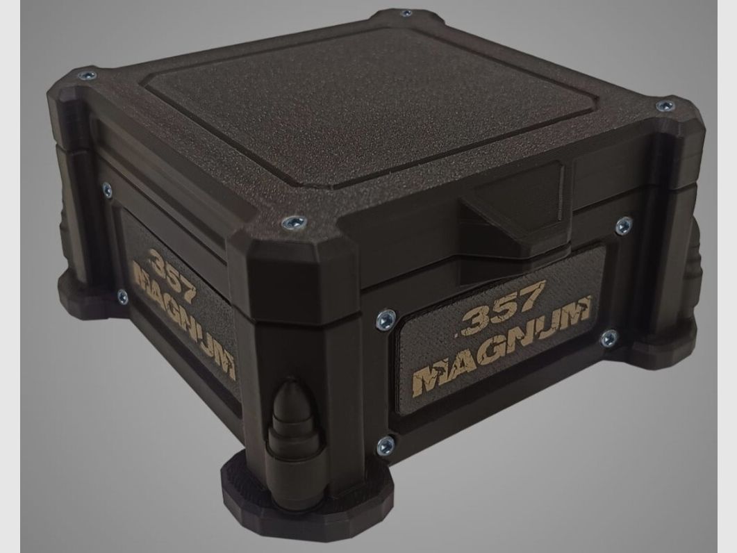 3D-Printed Precision Ammo Box, Cartridge Box, AmmoBox .357 Magnum