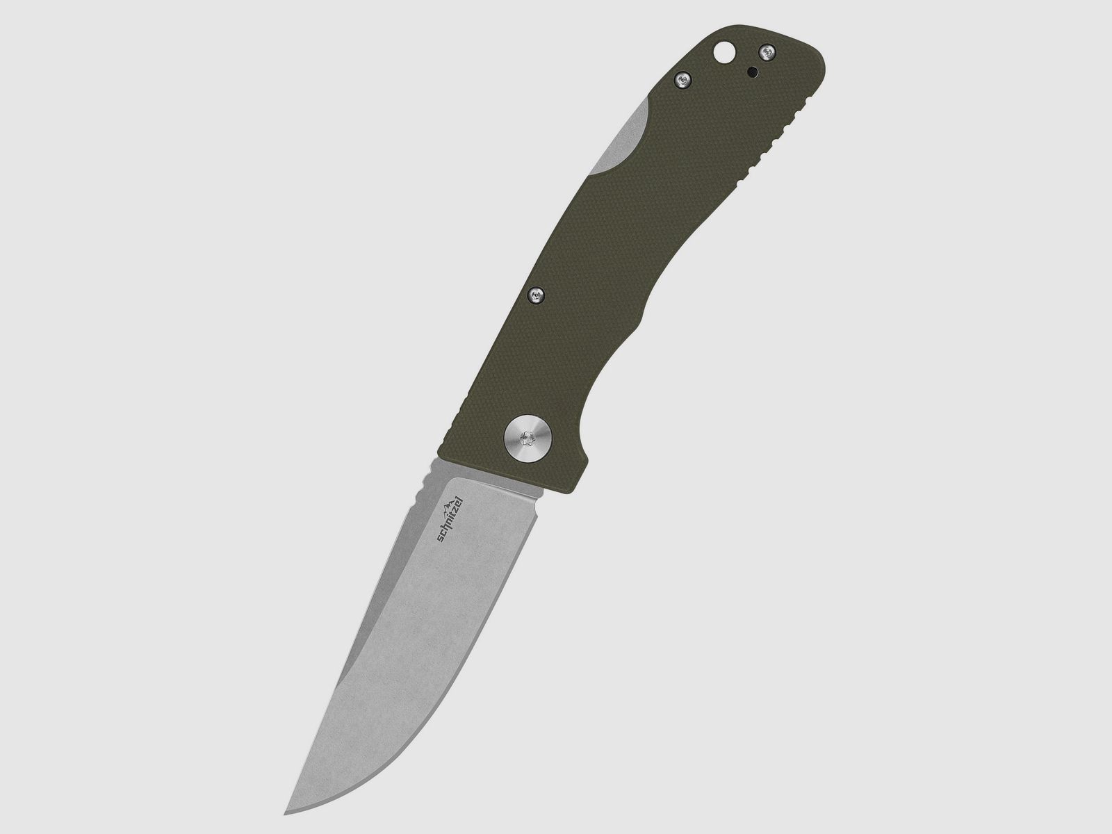 Schnitzel Outdoo Taschenmesser KVAR  rostfreier 14C28N-Stahl mit Stonewash-Finish grün