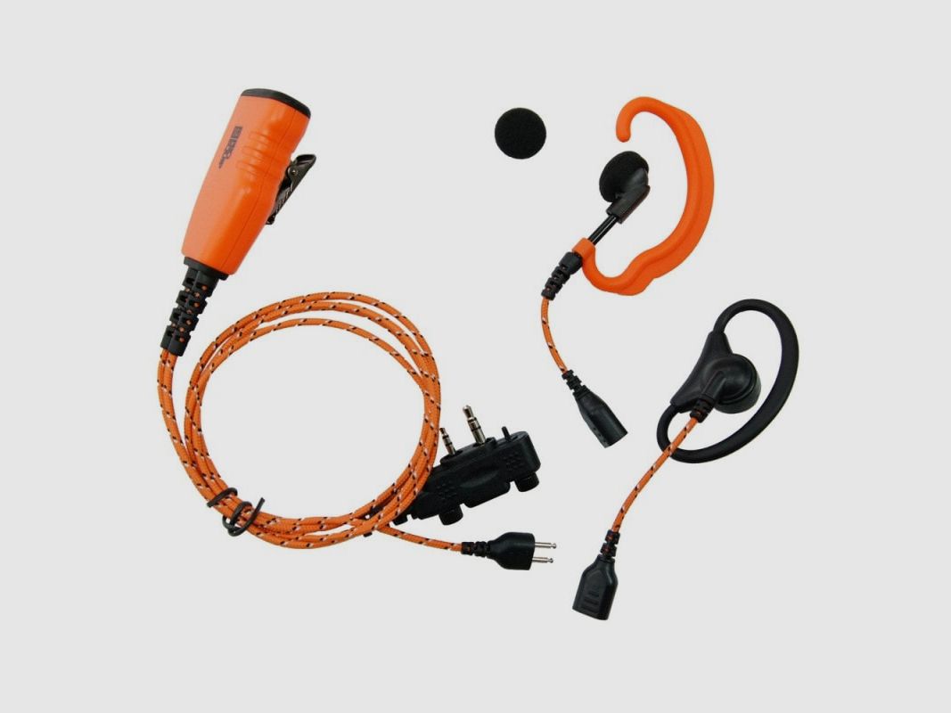 ProEquip PRO-U610LS/LA Orange Fabric Cable, 3-in-1 with 2 Ear Hooks / Peltor