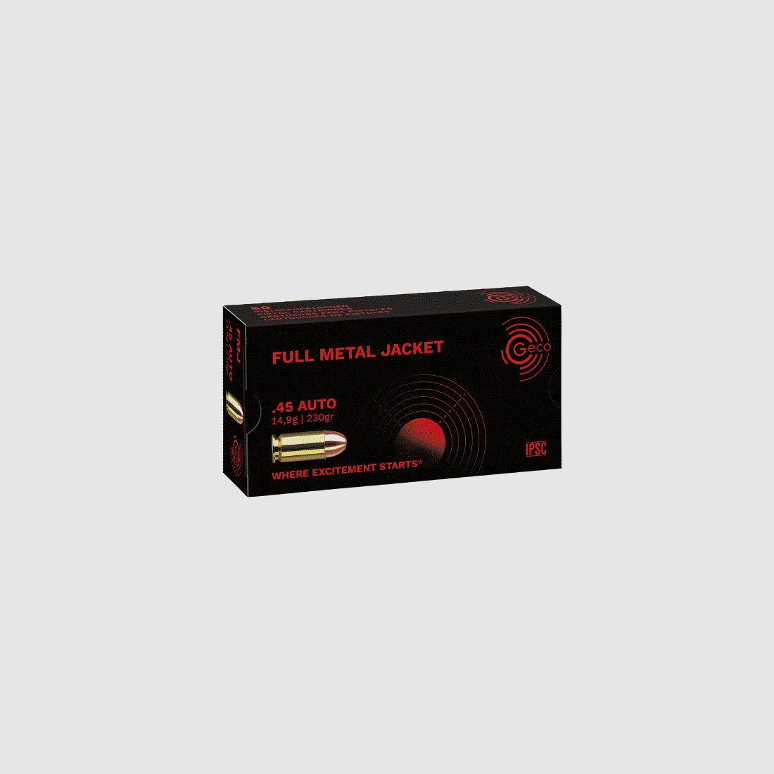 GECO .45ACP 230grs Full Metal Jacket 50 coups