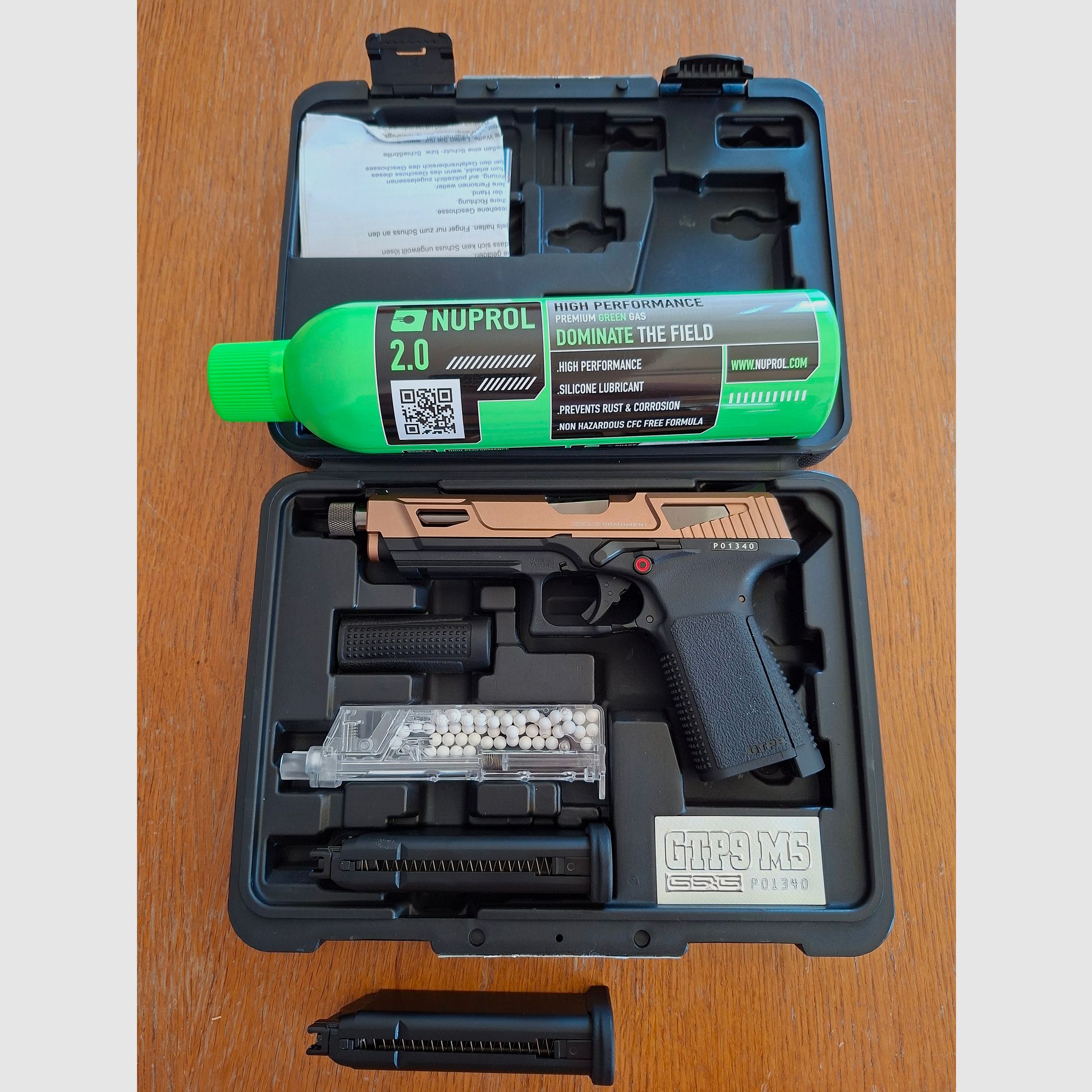 G&G GTP 9 MS DST CO2 Softair Pistole, Desert mit Green gas und 2 Magazine 