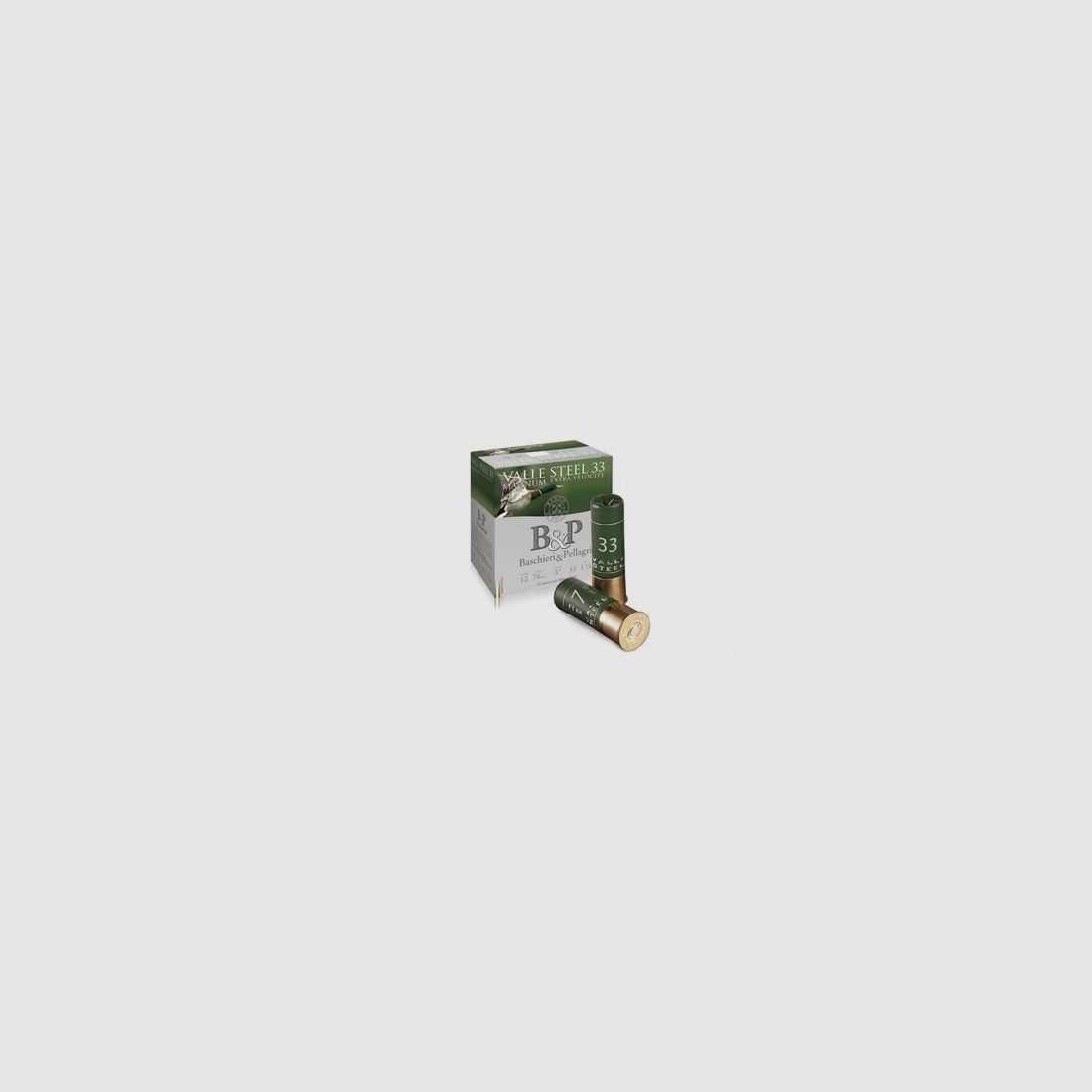 Patronen B&P Kal. 12/76 Valle Steel 33 gr