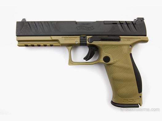 Walther PDP, FDE color, sport firearm size 5.0 inches, 9 x 19 mm