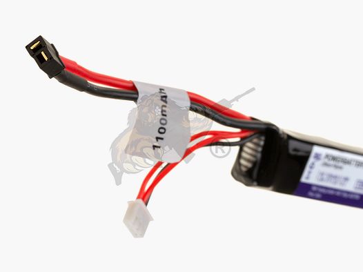 LiPo 7.4V 1100mAh 20C Stock Tube Type Mini T-Plug - Pirate Arms