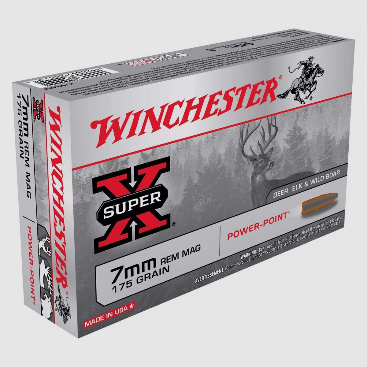Winchester Super-X 7mm Rem. Mag. 175GR Power Point 20 cartridges