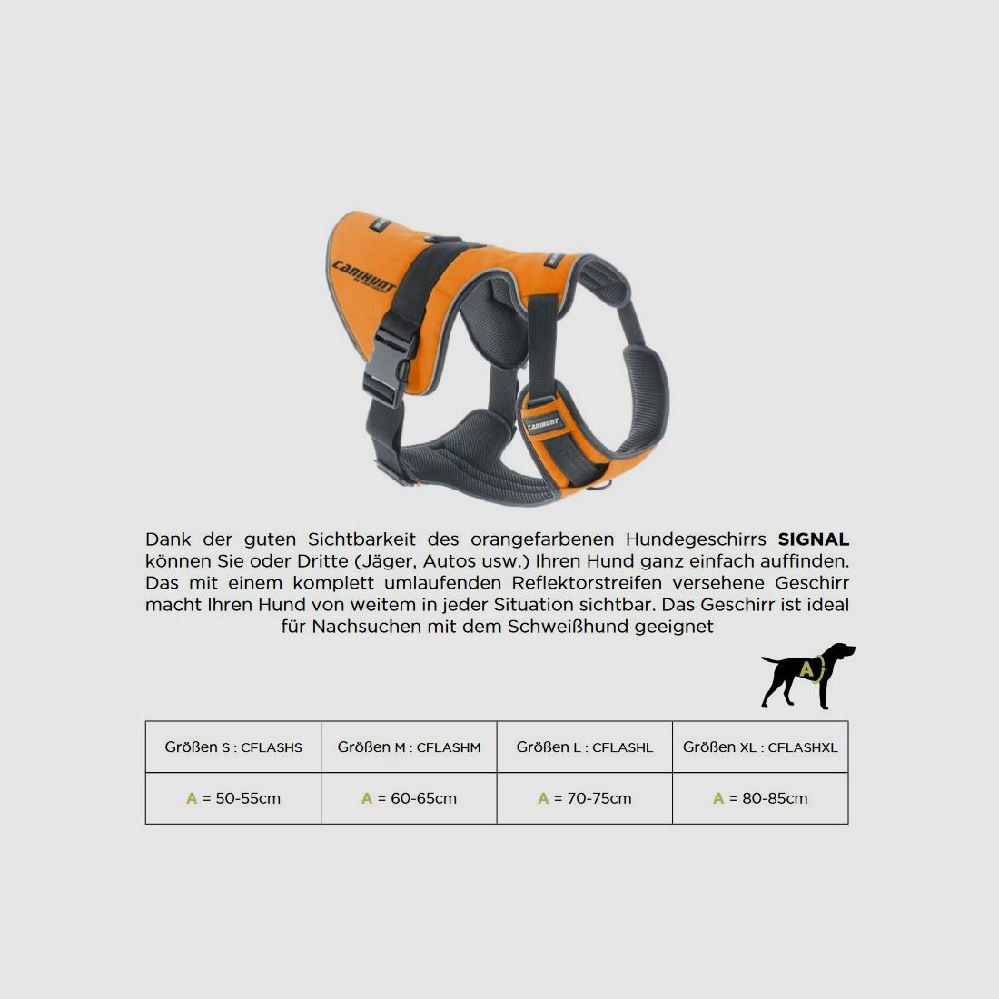 Canihunt Hundegeschirr SIGNAL L Signalorange