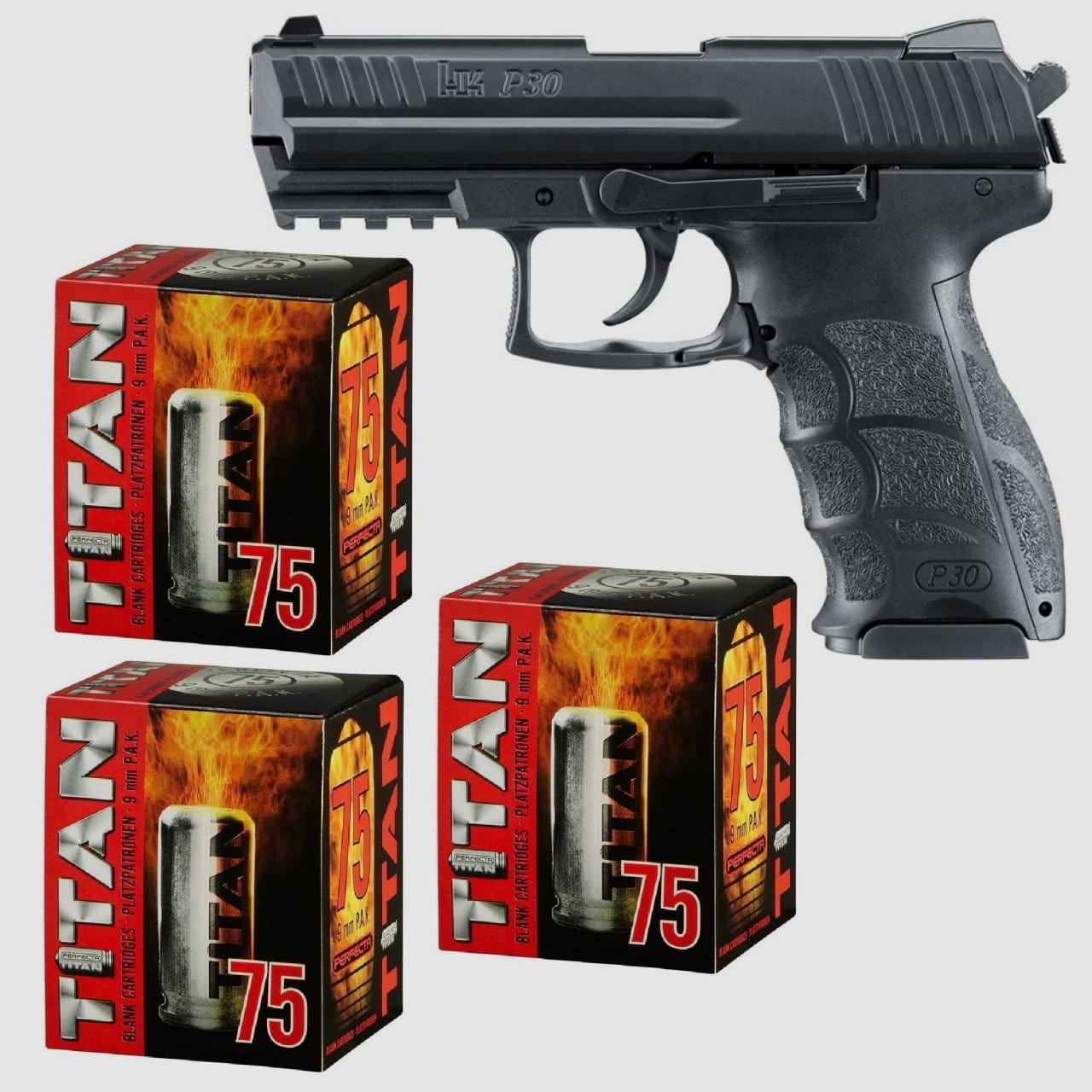 Silvester Feuerwerk Set Heckler & Koch P30 Schreckschuss