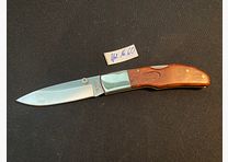 Cuchillo de un solo filo, Backlock, madera de raíz, espigas pulidas 60