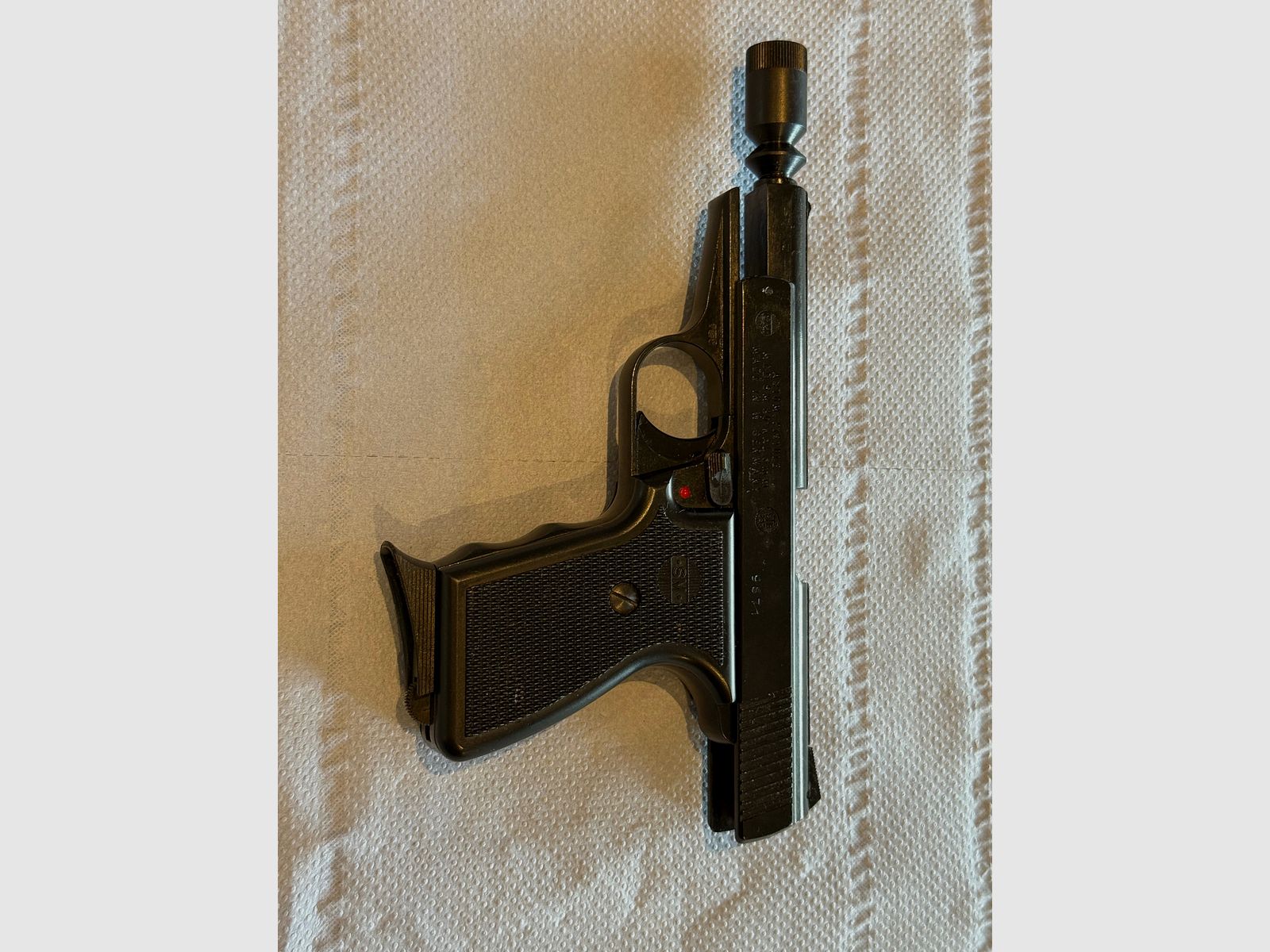 SM Rhöner SM 80 – Klassische Schreckschusspistole im Kaliber 8mm P.A.K. (PTB 267, Beschuss KC 1992)