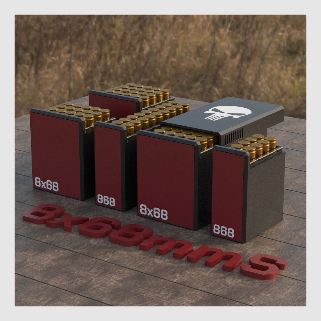 Filamelt Munitionsbox / Ammo Box 8x68mm S – Patronenbox für 50 Schuss, Made in Germany