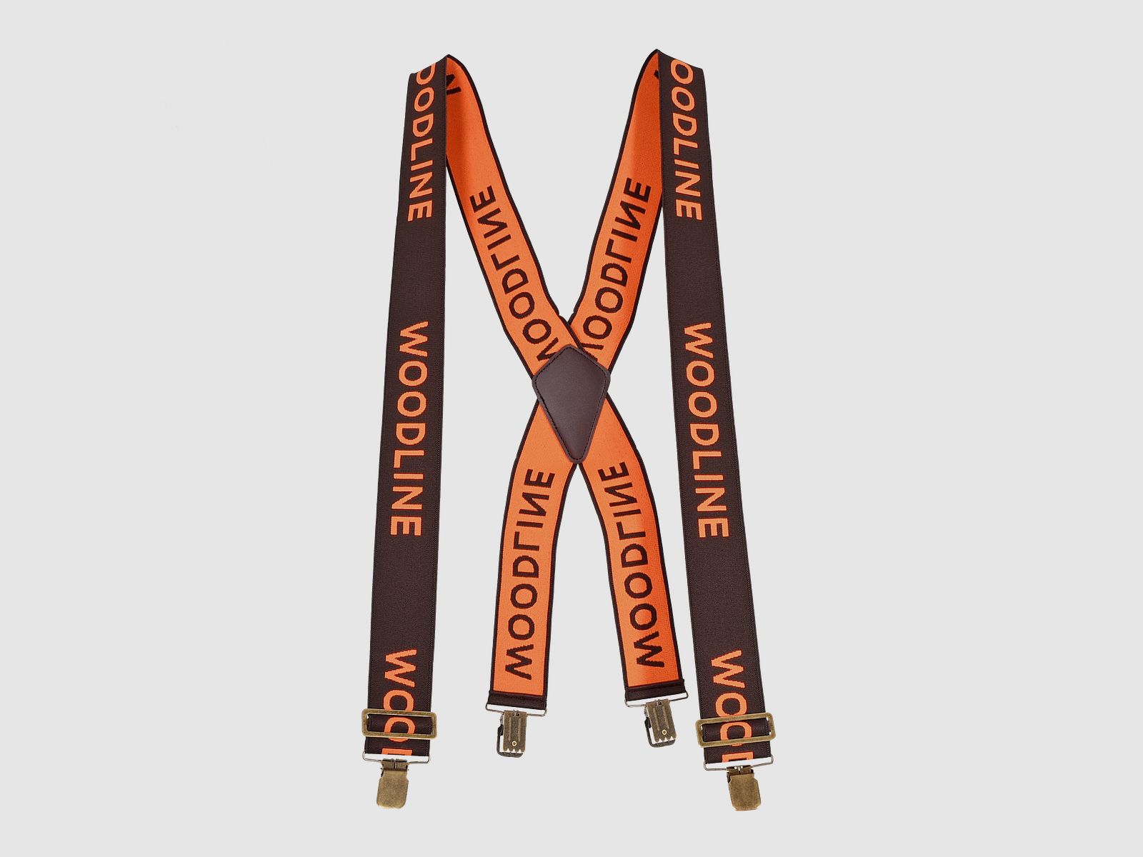 Woodline Hosenträger Clips Braun/Orange 50mm