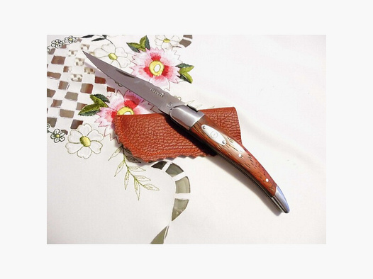 Laguiole Calmont L´Eclair PAULHE Outdoor-Klappmesser-Jagdmesser+Leder-Messerschutztasche-NEU